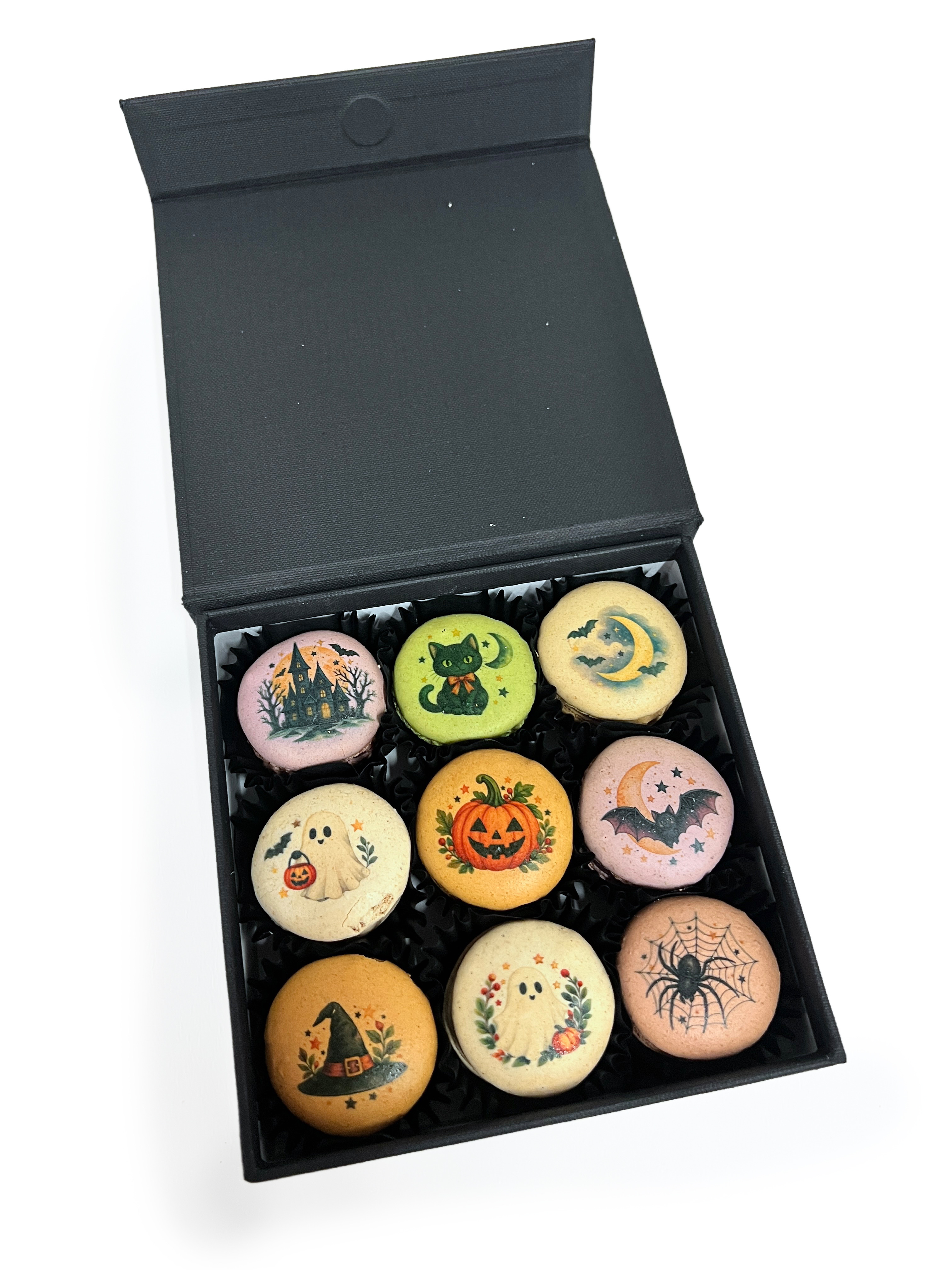 Halloween Macaron Box - 9 Stück - nur zur Abholung vor Ort - kein Versand!